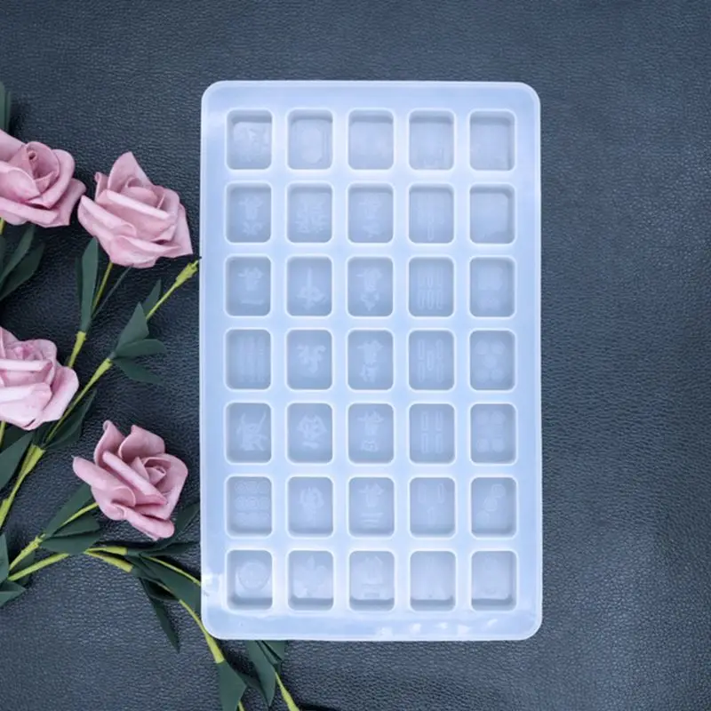 

DIY Silicone Small Mahjong Mold Crystal Drop Gel High Mirror Idea Creative Mold Handmade Accessories