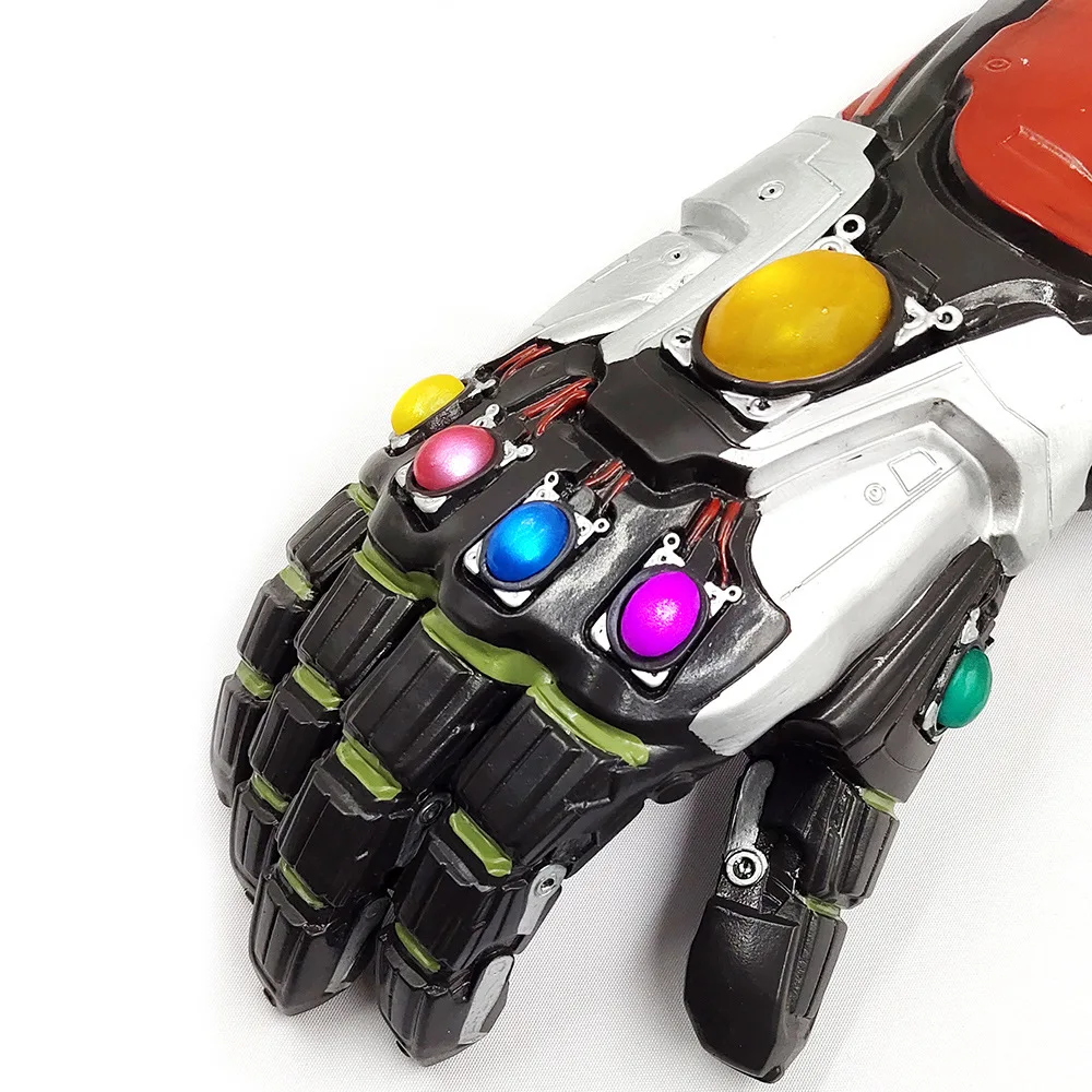 Светодиодный Мстители, эндигра супергерой, Железный человек, Tony Stark Thanos, бесконечность, камень, косплей перчатки со светодиодами, латексная ручная перчатка, реквизит для косплея
