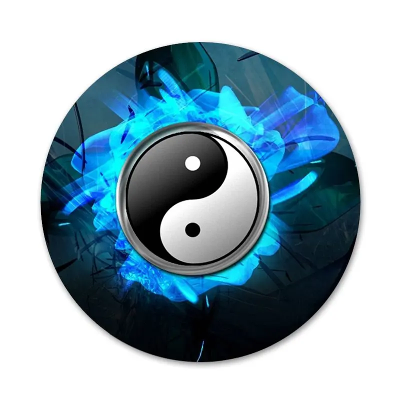 Логотип Yin Yang китайские мистические значки металлические для украшения одежды
