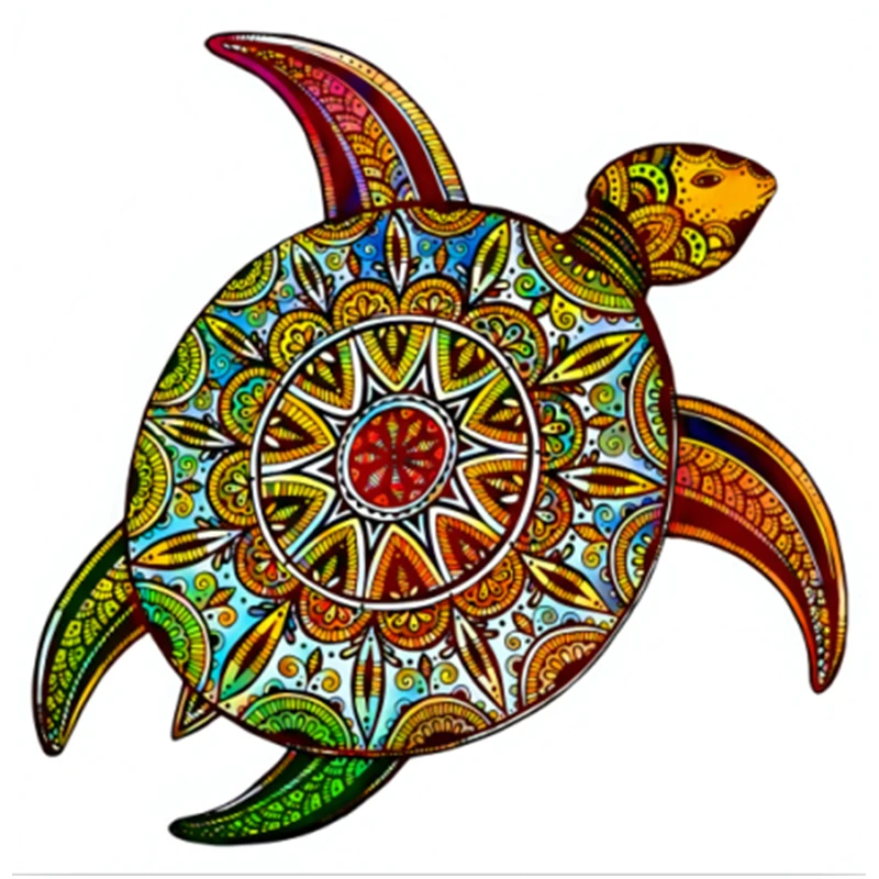 

New Artwork Wooden Puzzle Sea Turtle Animal 6 Styles Irregular Shape Toy Luxury Brand 3D Jigsaw Game Gift for Friend Kids XML