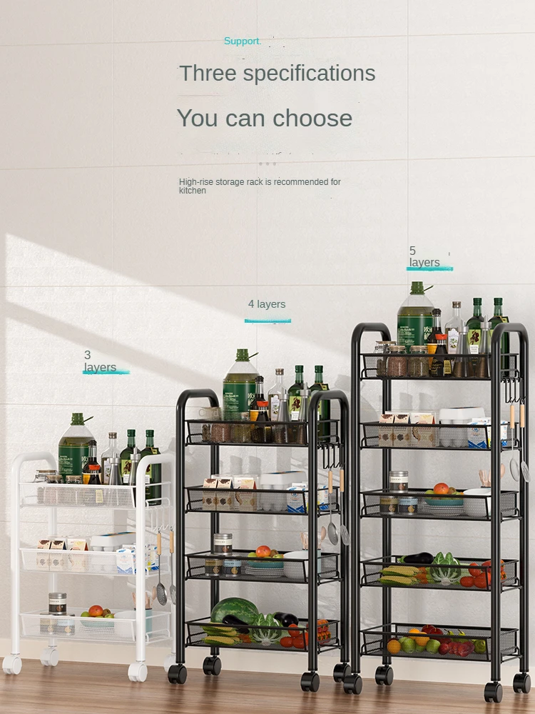

Кухонная напольная полка, многоярусная передвижная Бытовая тележка, корзина для овощей, предмет хранения