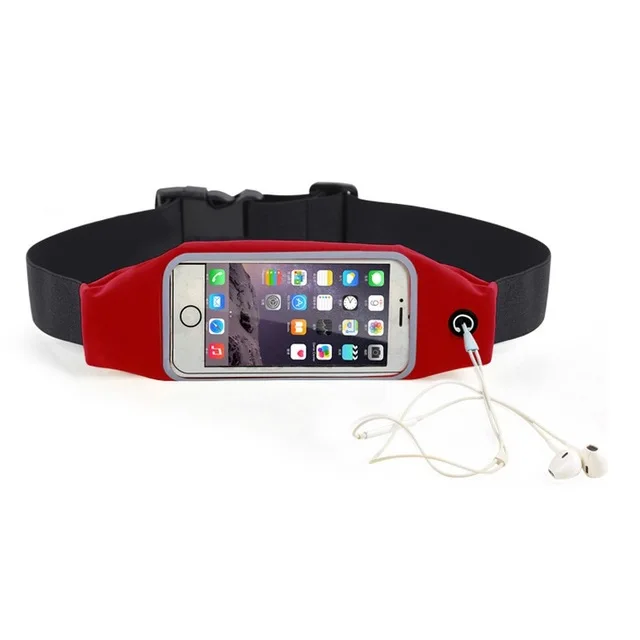 RED Спортивная поясная сумка для бега для iPhone 11/samsung/huawei/Redmi Xiaomi, ультратонкая поясная сумка, сумка для мобильного телефона, чехлы - Цвет: RED
