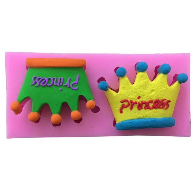 

2 Crown shape liquid silicone mold fondant cake baking mold M011