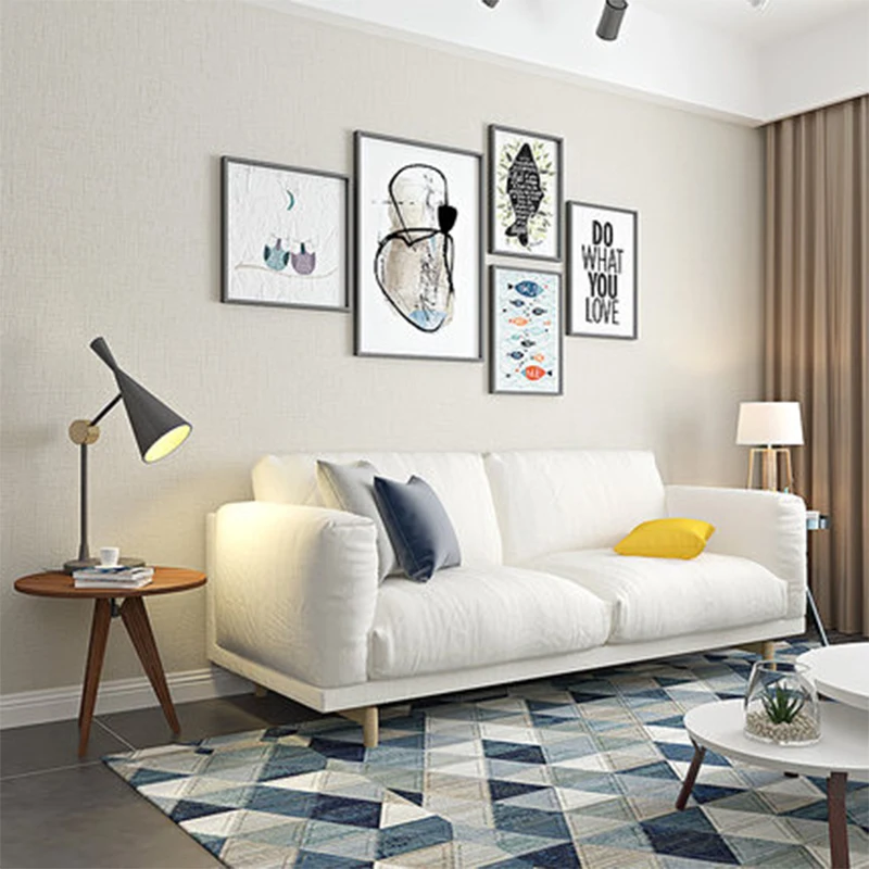 Имитация японских льняных пигментных водостойких обоев Современные Простые