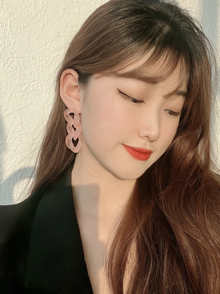 

New earrings candy-jelly color earrings simple fashion chain earrings long ultra good-looking female earrings 2020
