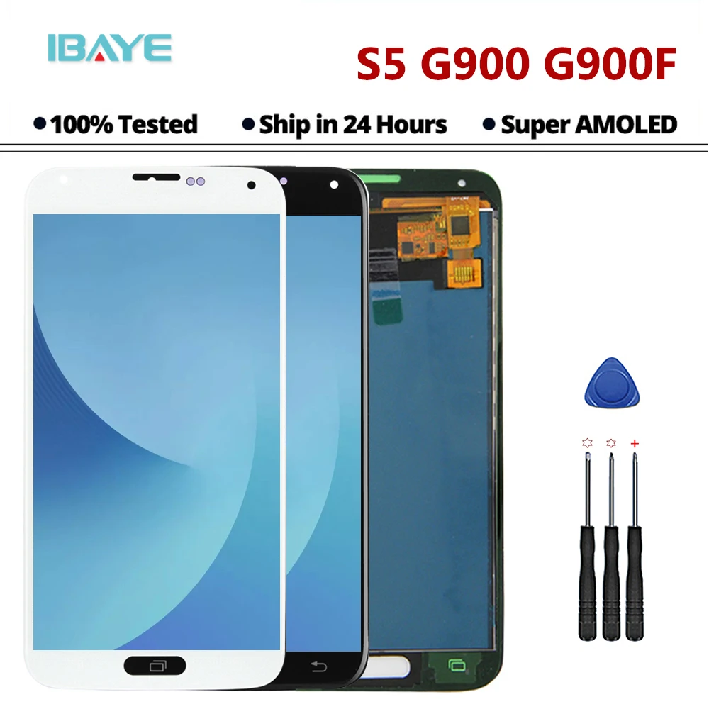 A + G900F ЖК дисплей для samsung S5 G900A G900P G900T G900V сенсорный экран дигитайзер Galaxy s5 запасные
