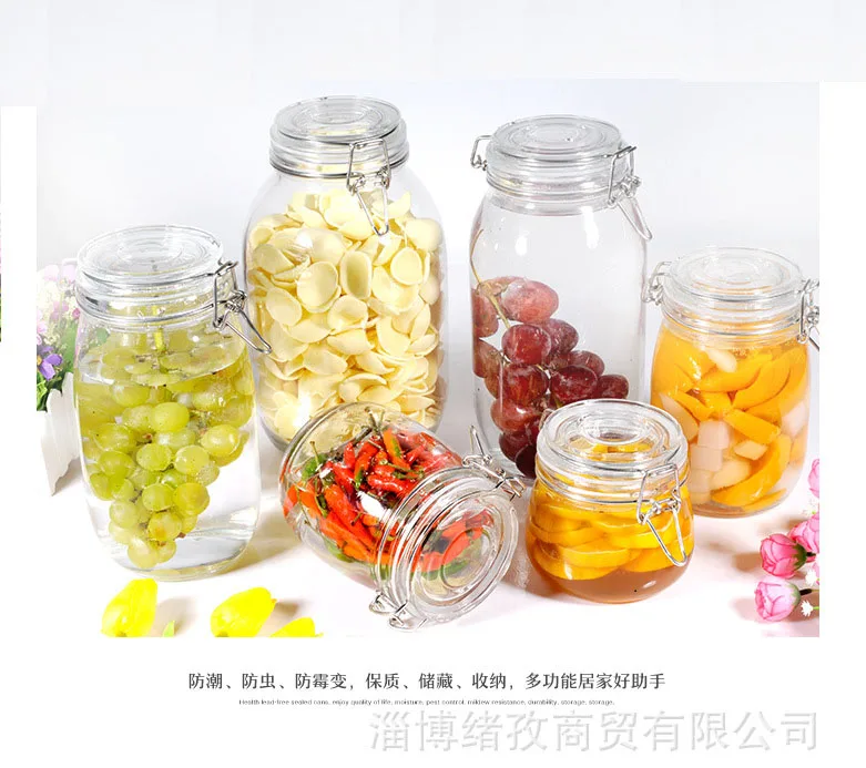 2200 мл стеклянный резервуар для хранения уплотнения чая Лимонный Мед Емкость