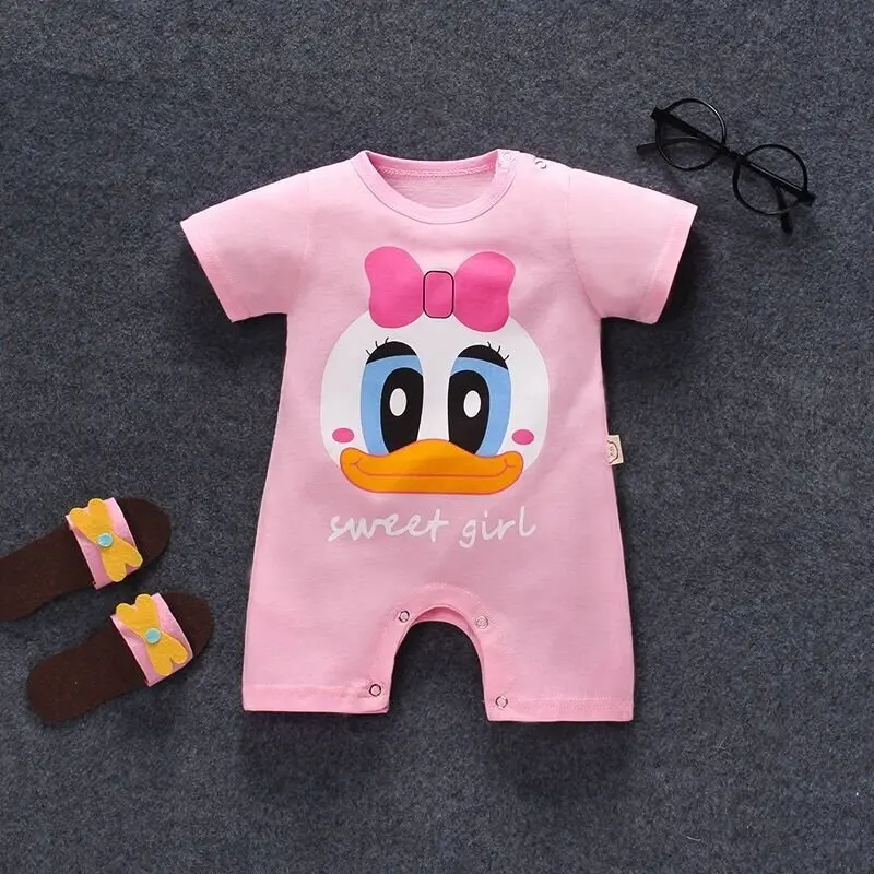 От 0 до 2 лет Летний комбинезон для новорожденных мальчиков и девочек детские
