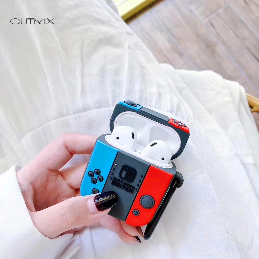 Чехол для AirPods силиконовый милый 3D игровой чехол для наушников Airpods 2 Чехол для наушников Apple Air pods чехол для наушников карабин