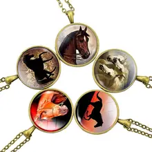 Ожерелье в виде лошади Трендовое Ретро деревянное дерево