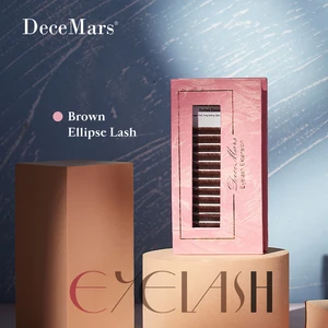 DeceMars коричневый матовый эллипс плоский ресницы расширение мягкие советы светильник вес индивидуальная ресница