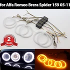 Дневсветильник свет Switchback DRL Отличный двойной цвет для Alfa Romeo автомобиль Brera Spider 159 2005-2011 Хлопок светодиодный ангельские глазки комплект колец Halo