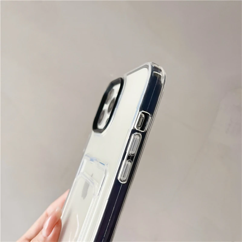 Прозрачный противоударный чехол для телефона с отделением карт iPhone 13 11 12 Pro Max XR X XS