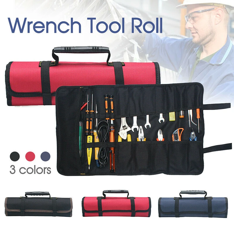 

22 Pockets Wrench Tools Storage Bag Roll Up Fold Canvas Bags Multi-Purpose Tools Package for Pliers Screwdrivers Chisels