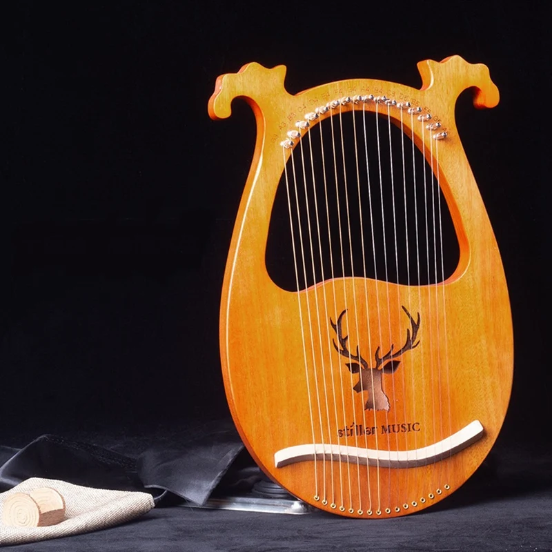 Lyre Harp греческая скрипка 16 деревянных струн твердая древесина красное дерево с