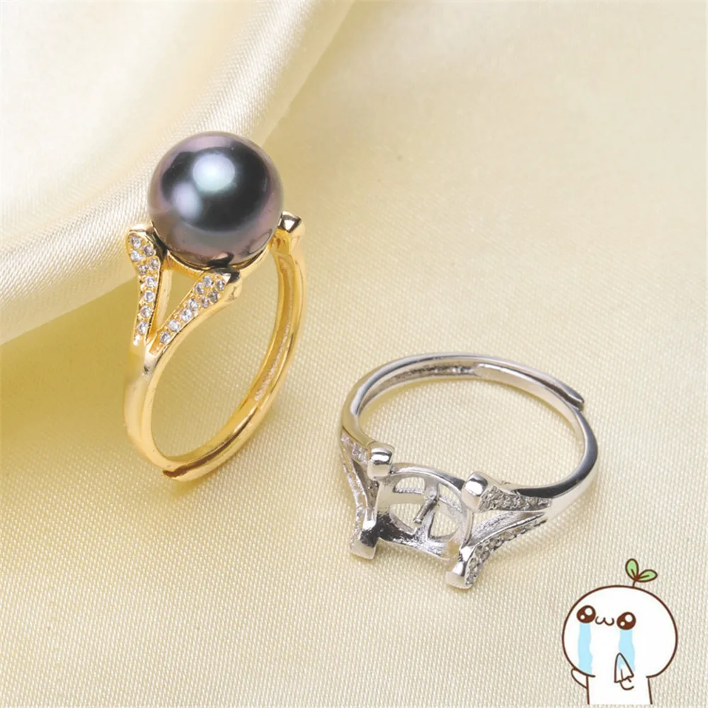 925 пробы Серебряное перламутровое кольцо на палец регулируемое с изменяемым