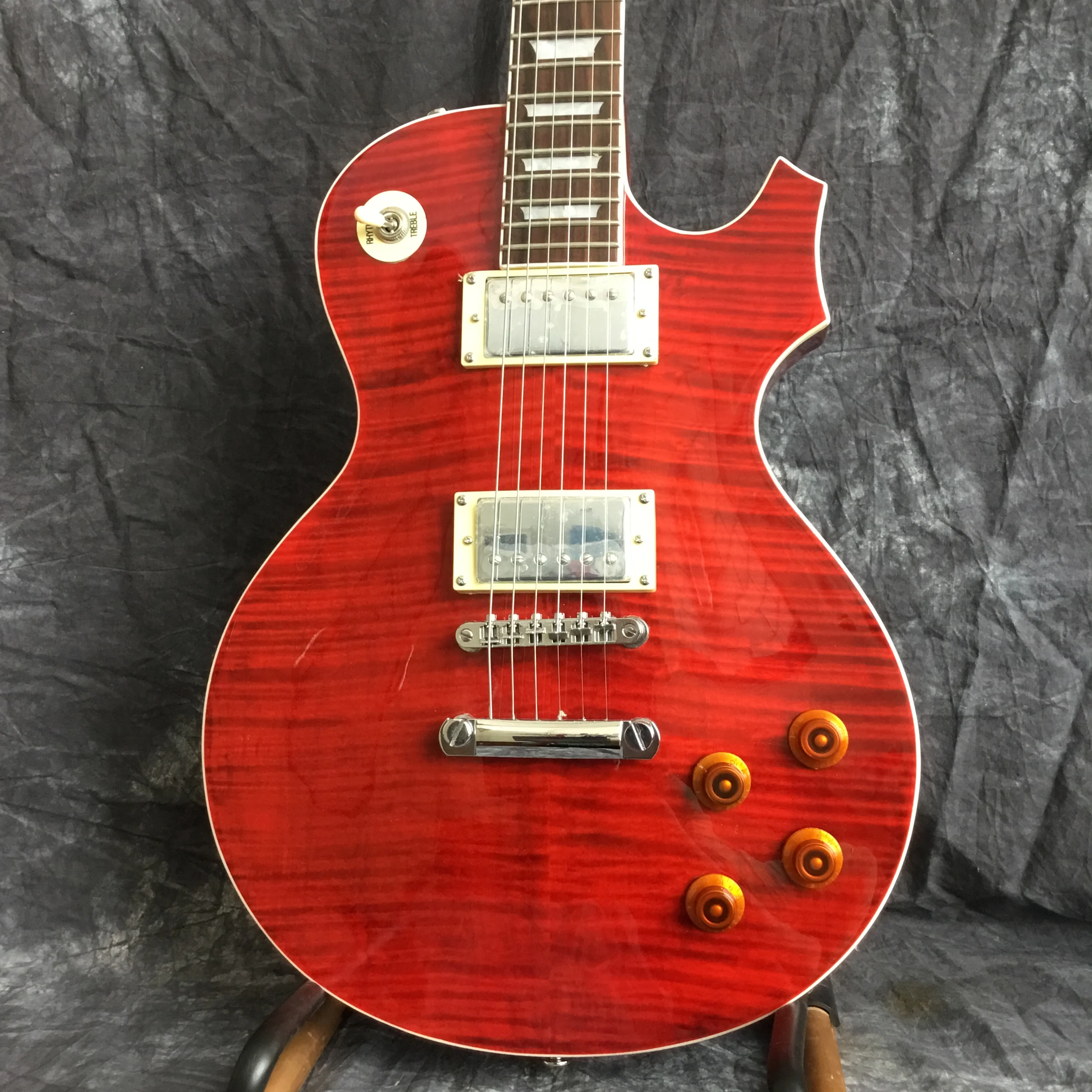 Оптовая продажа Custom Shop электрическая гитара красного цвета со звездой на гитаре