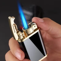 fixed flame gas lighter flints jet torch lighter metal cigarette lighters cigar smoking accessories gadgets for men lighters