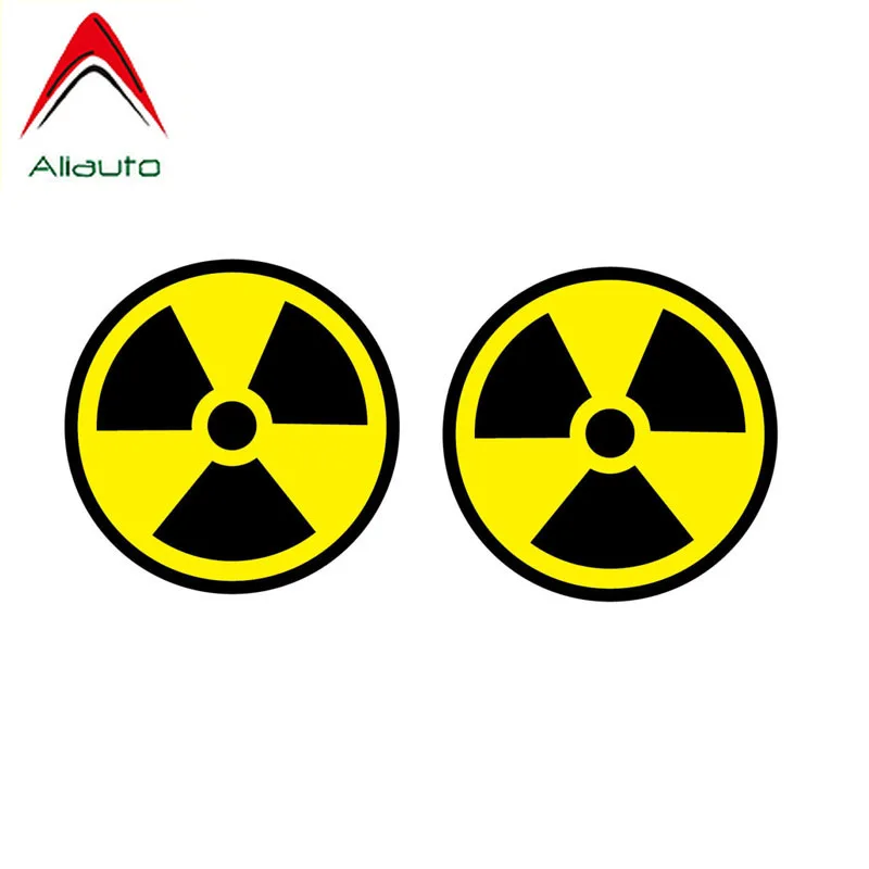 

Aliauto 2 X Personality Car Sticker Radiation Symbol Automobile Styling Reflective Sunscreen Anti-UV Decal Accessories,8cm*8cm