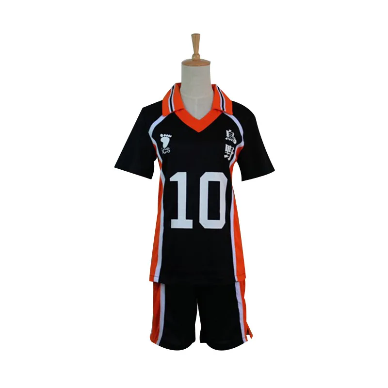 Футболка и шорты с рисунком Аниме Haikyuu Cosplay Костюм Karasuno для старшей школы