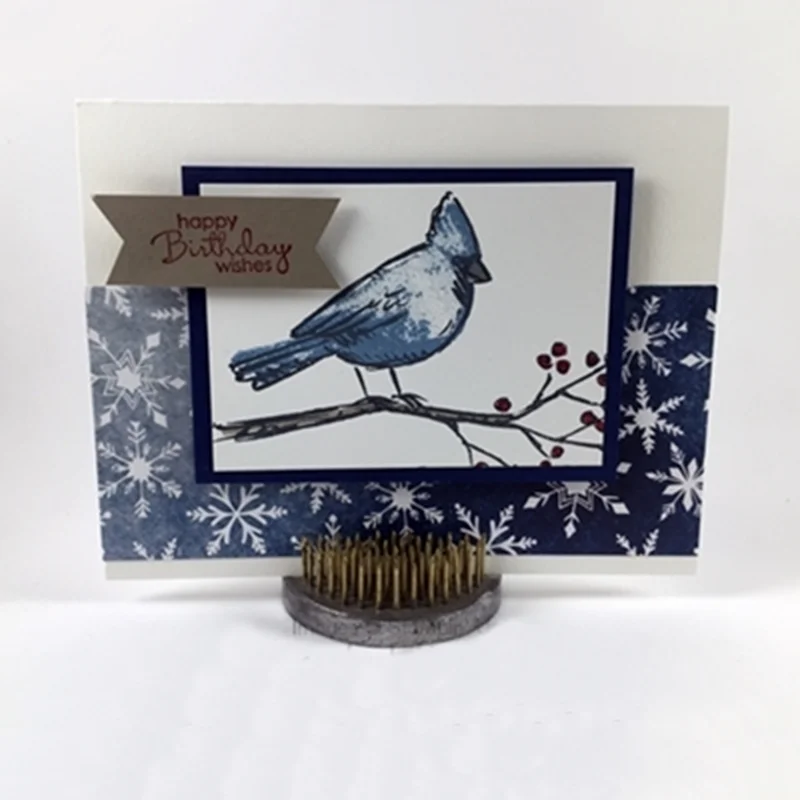 

Metal Cutting Dies and Rubber Stamps Bird on Branch Merry Christmas Scrapbook Craft Stencil Card Making Album Sheet 2019 Die Cut