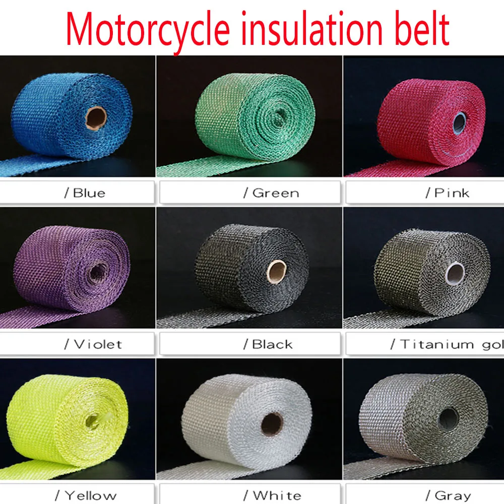 

Motorcycle Exhaust Thermal Tape Wrapped 5CM5M/10M/15M20M Glass Fiber Heat Shield Thermal Tape Winding Tape Thermal Protection