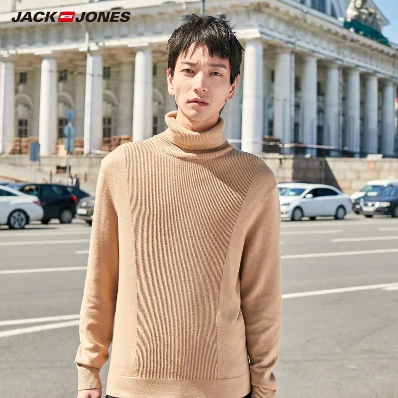 JackJones Мужской умный Повседневный светильник с длинными рукавами свитер с воротником-стойкой 219324525 - Цвет: TANNING