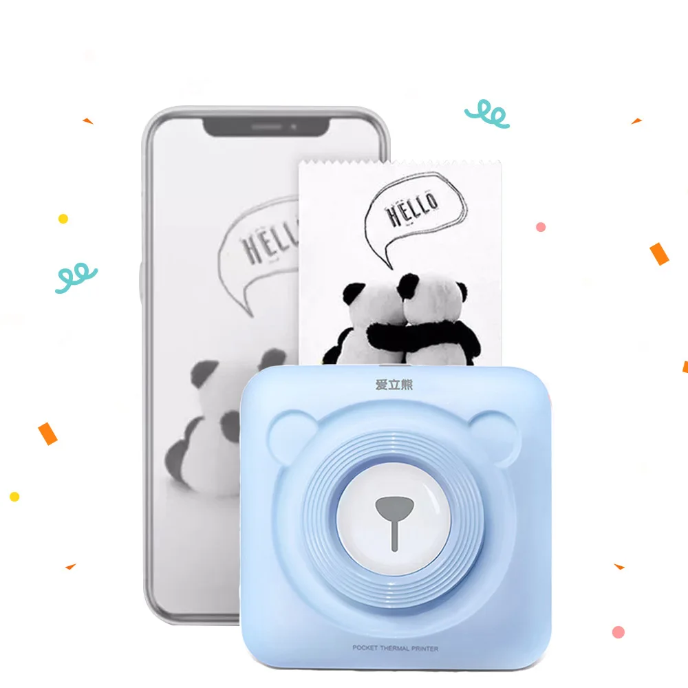 Peripage портативный термальный Bluetooth принтер Карманный фотопринтер Bluetooth usb мобильный телефон iOS Android Windows - Цвет: Blue Printer