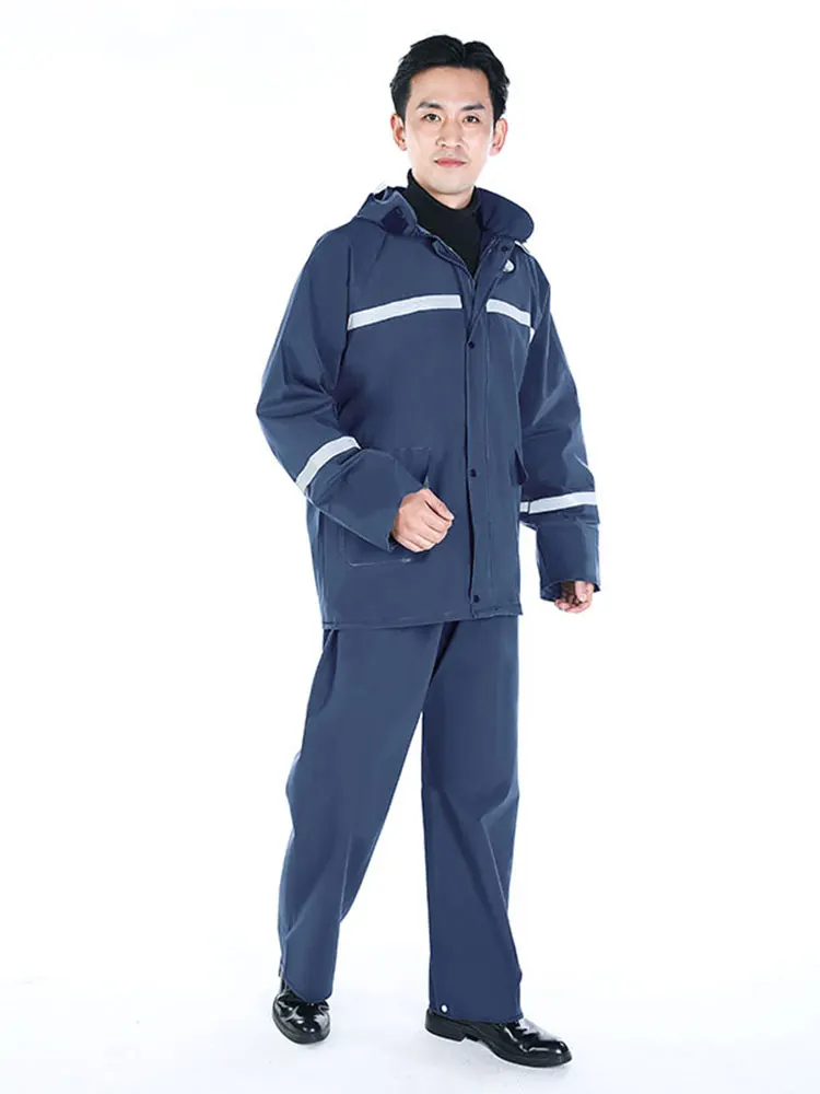 

Waterproof Men Raincoat Running Dark Blue High Quality Split Suit Raincoat Camping Summer Regenjacke Outdoor Product