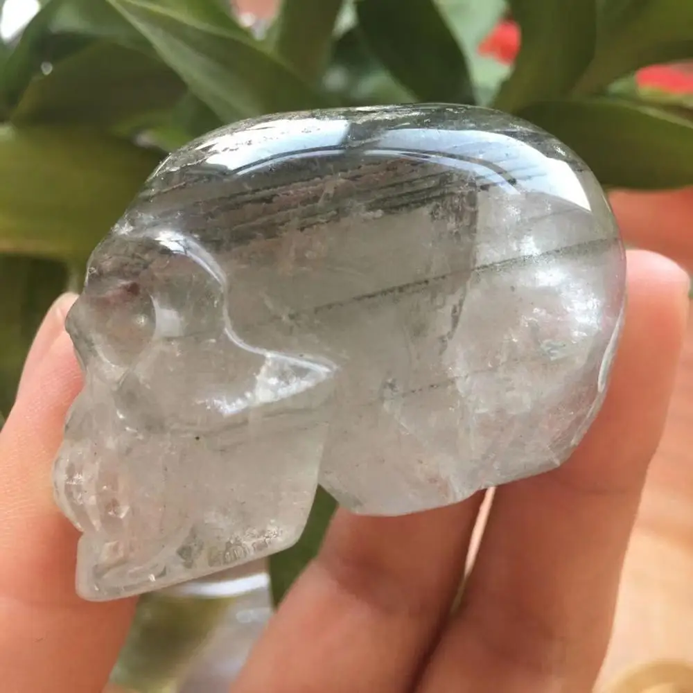 

97g Natural Green Ghost Phantom Quartz Crystal Skull Healing