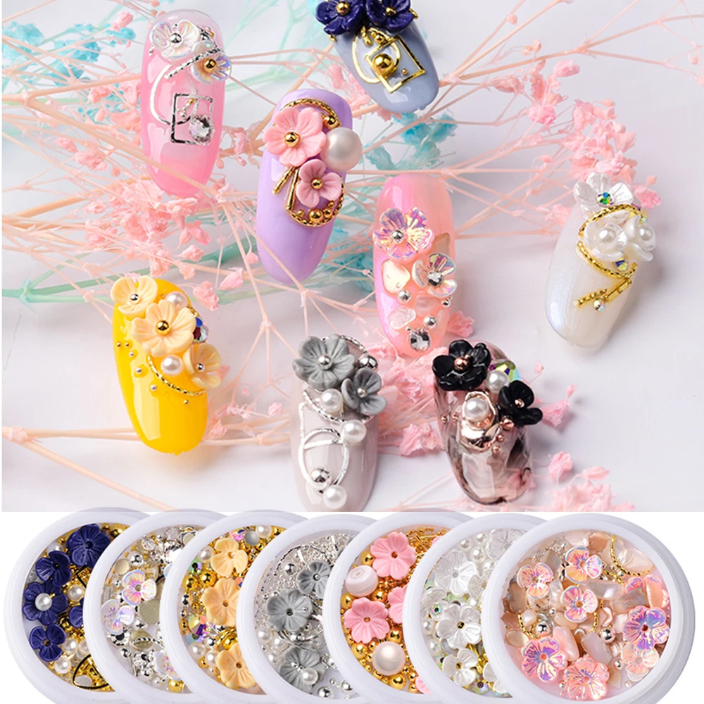 Стразы для ногтей разные цвета 1 коробка 3D хрустальные камни украшения сделай сам