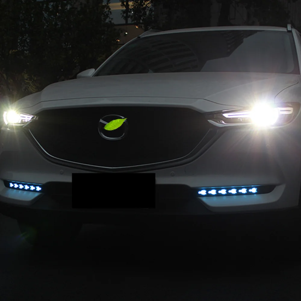 

Triple Color White & Ice Blue & Amber LED Daytime DRL Lights Kit w/ Turn Signal Function For Mazda CX-5 2017-2018