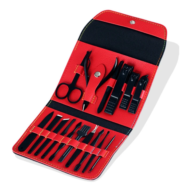 

16 In 1 Manicure Set Nail Cutter Stainless Steel Pedicure Set Portable Manicure Set Kit Profesional Nail Manicure Set