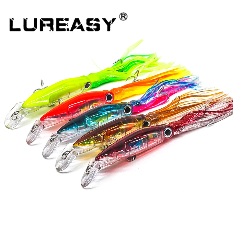 1 большая осьминог приманка в виде кальмара Рыболовная Приманка 14 см/39 г Мягкая с