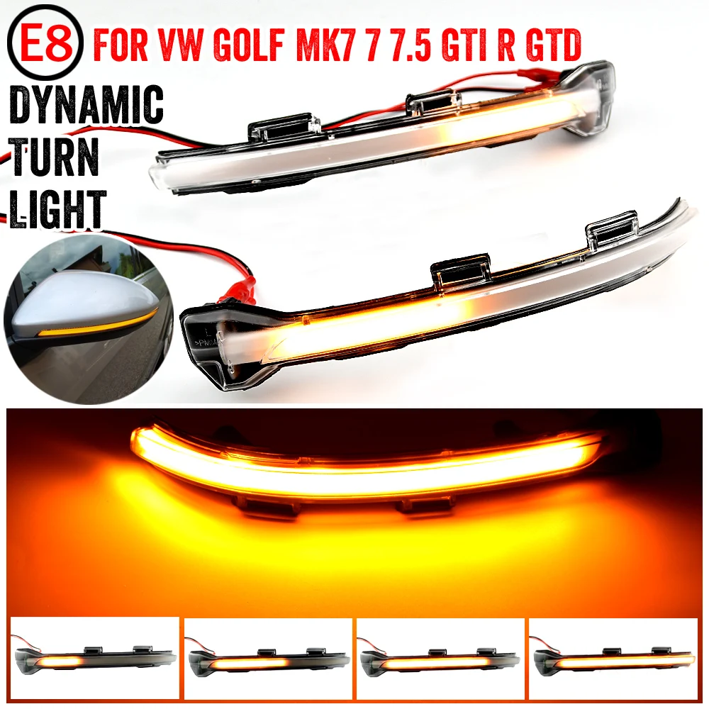 

For VW Golf MK7 7 GTI R GTD Dynamic Blinker LED Turn Signal Semi-smoke For Volkswagen Rline Touran Side Mirror Light