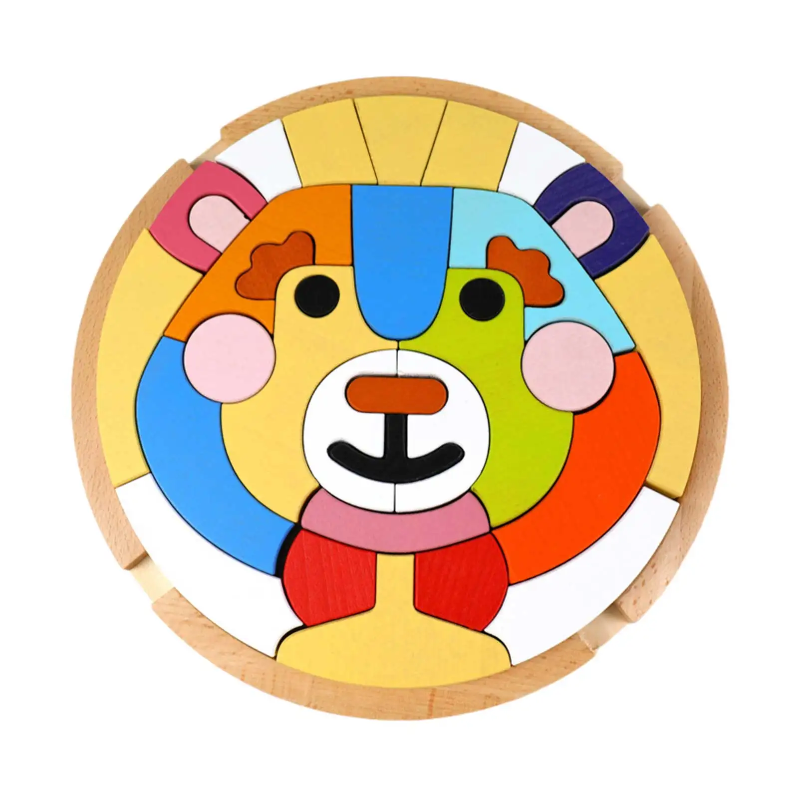 

Wooden Rainbow Bear Shape Animal Creative Puzzle Early Education Stacking High Animal Educational Toys Assembling Toys