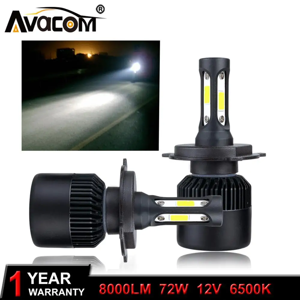 Avacom 2 шт. H4 HS1 мотоциклетные фары Лампа 12 В 6500 к 8000лм H1 H3 H7 H11 Светодиодный фонарь для мотоцикла скутер мото