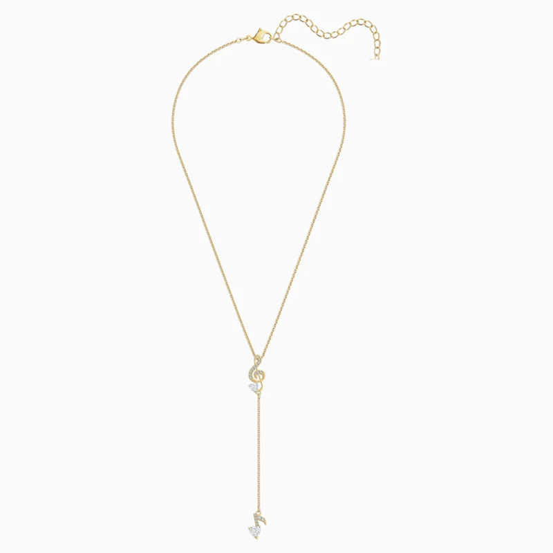 

Fashion SWA New PLEASANT Y NECKLACE Exquisite Y-Shaped Necklace Musical Note Decoration Golden Necklace Female Jewelry Gift