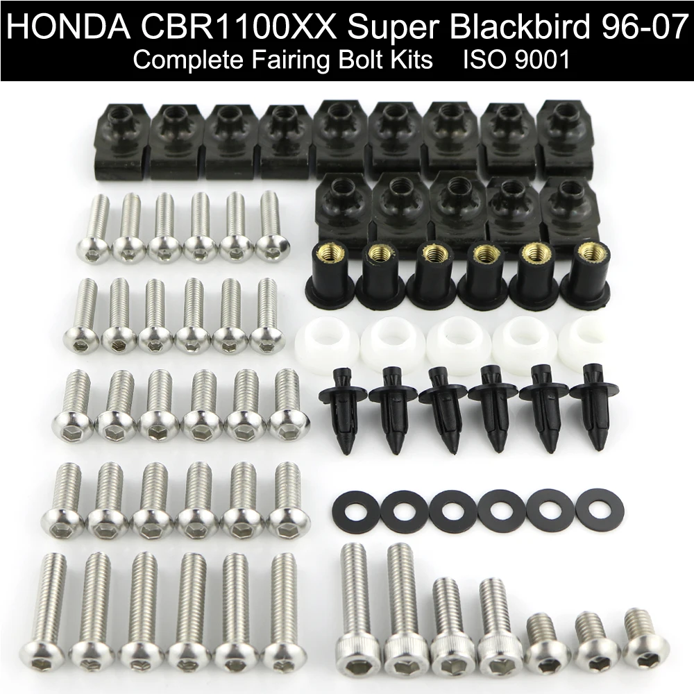 

Fit For Honda CBR1100XX 1997-1999 2000 2001 2002 2003 2004 2005 2006 2007 Complete Full Fairing Bolts Kits Screw Stainless Steel