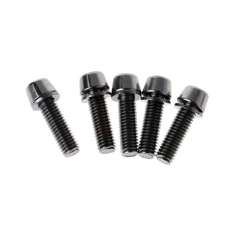 

5pcs Bicycle Screw M5x20mm / M6x20mm With Spacer Stem Riser Parts MTB Road Bike