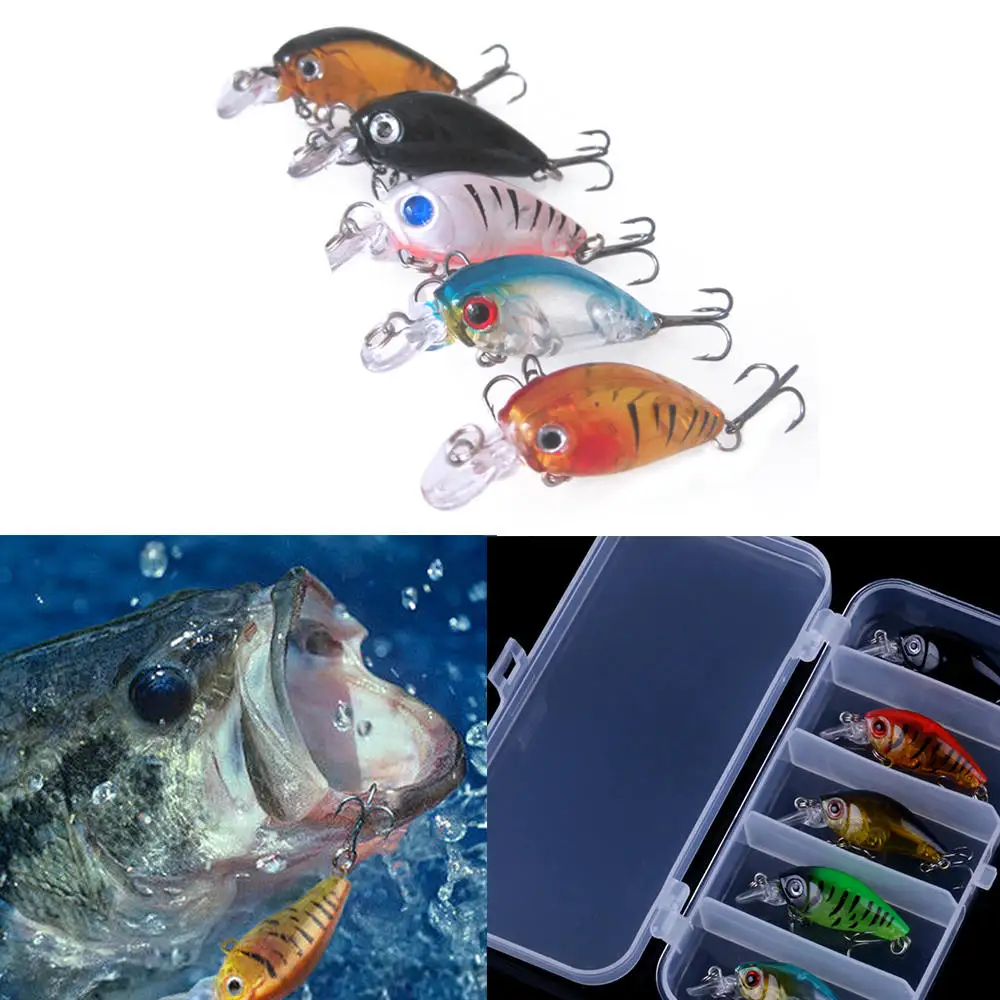 5pcs Fishing Lures Set 4g Mini Pout White Bass Bait Kit Tackle Suit Artificial Hard Lure Baitfish Suitable | Спорт и развлечения