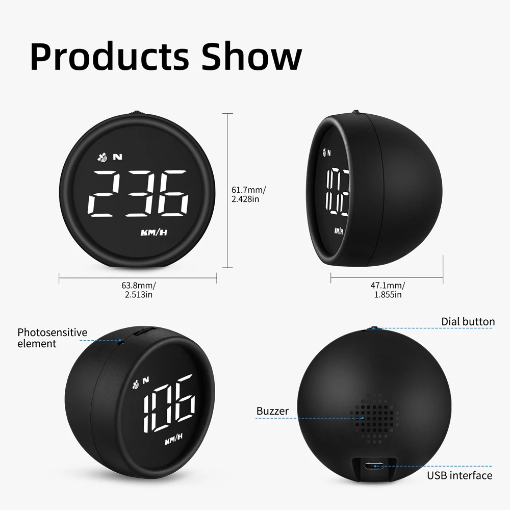 Car Head Up Display KM/h MPH Overspeed Alarm Speedometer Smart Gadgets GPS HUD Digital Gauges Auto Electronics Accessories | Автомобили и