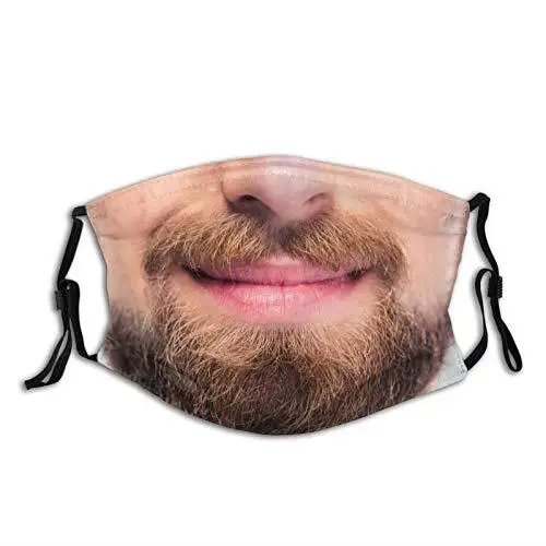 

Adult Creative Animal Printed Funny Face Mask Washable Reusable Cotton Fabric Masks Dustproof Comfy Halloween Cosplay Mask