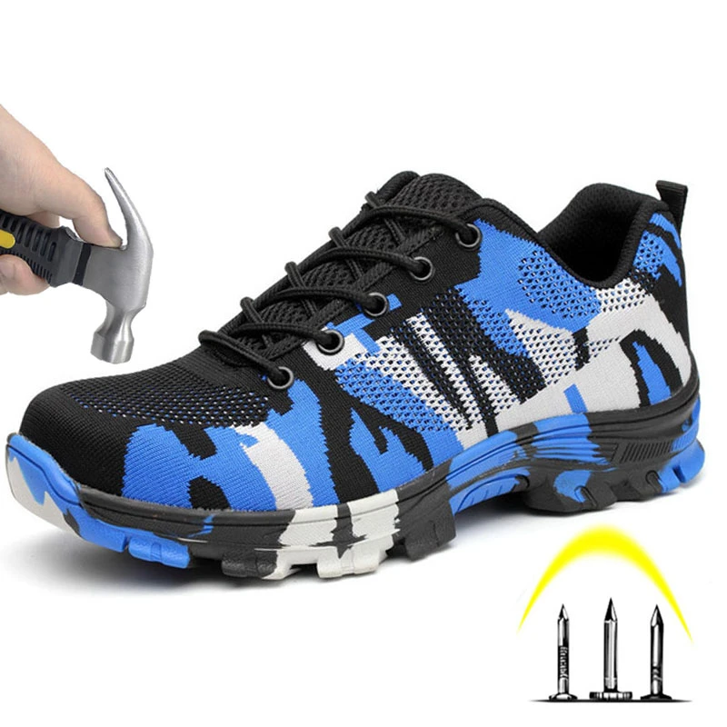 Защитная обувь для мужчин дышащие защитные ботинки защиты от ударов и прокола