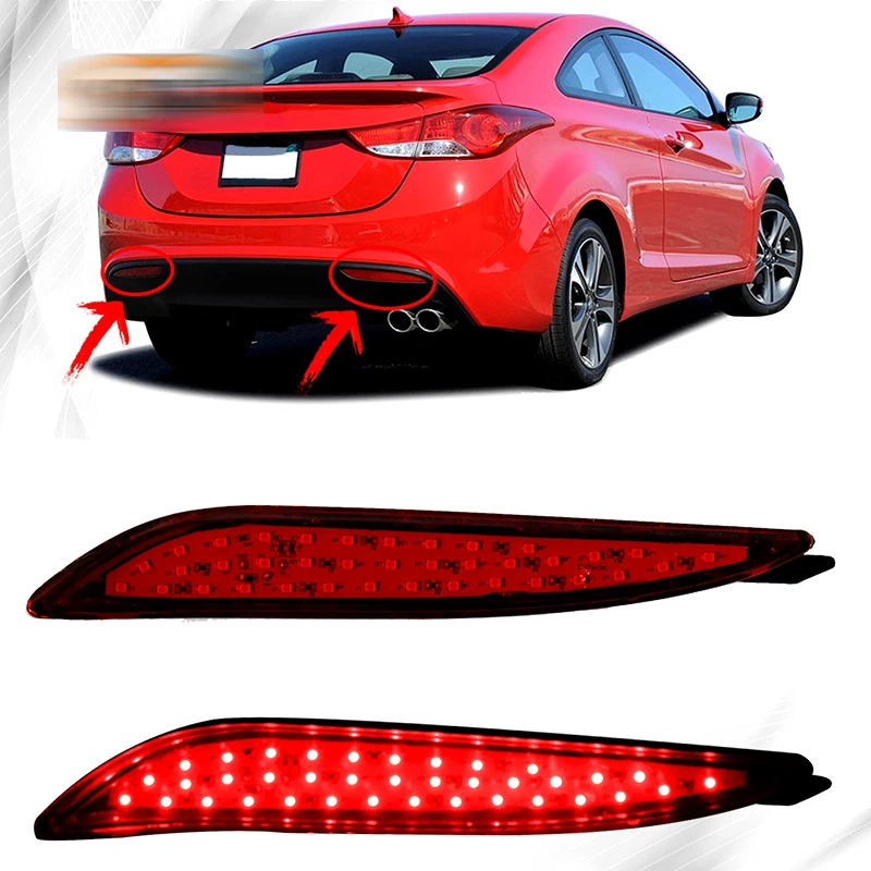 

Red Lamp Car Rear Bumper Reflector Fit for Hyundai Elantra 2012 2013 Running Light Brake Tail Light Prevent Rear-end Collision
