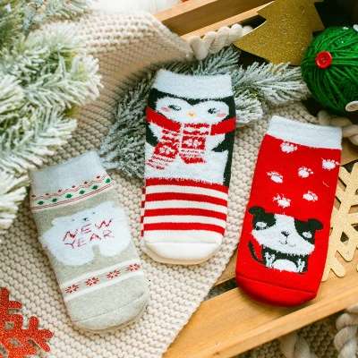 3 пары рождественских носков Детские осенне-зимние утепленные носки для
