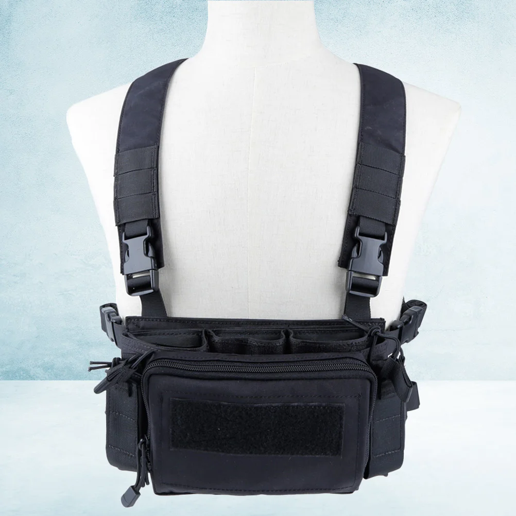 

Breathable Chest Vest Rig Multipurpose Molle Vest with Multi-Pockets Bag Airsoft Fighting Load Carrier Vest for CS Game Paintbal