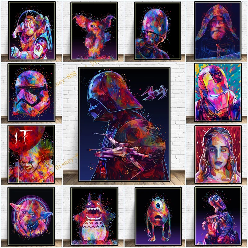 

Star Wars Poster Disney Darth Vader Yoda Movie Canvas Painting Prints Abstract Modern Wall Picture Home Decor Boy Gift Cuadros