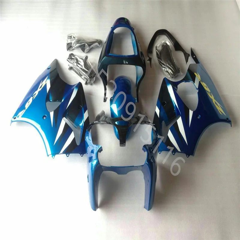 

Custom fairing kits for KAWASAKI Ninja 2000-2002 ZX6R motorcycle sets ZX 6R 00 01 02 blue black white bodyworks fairing