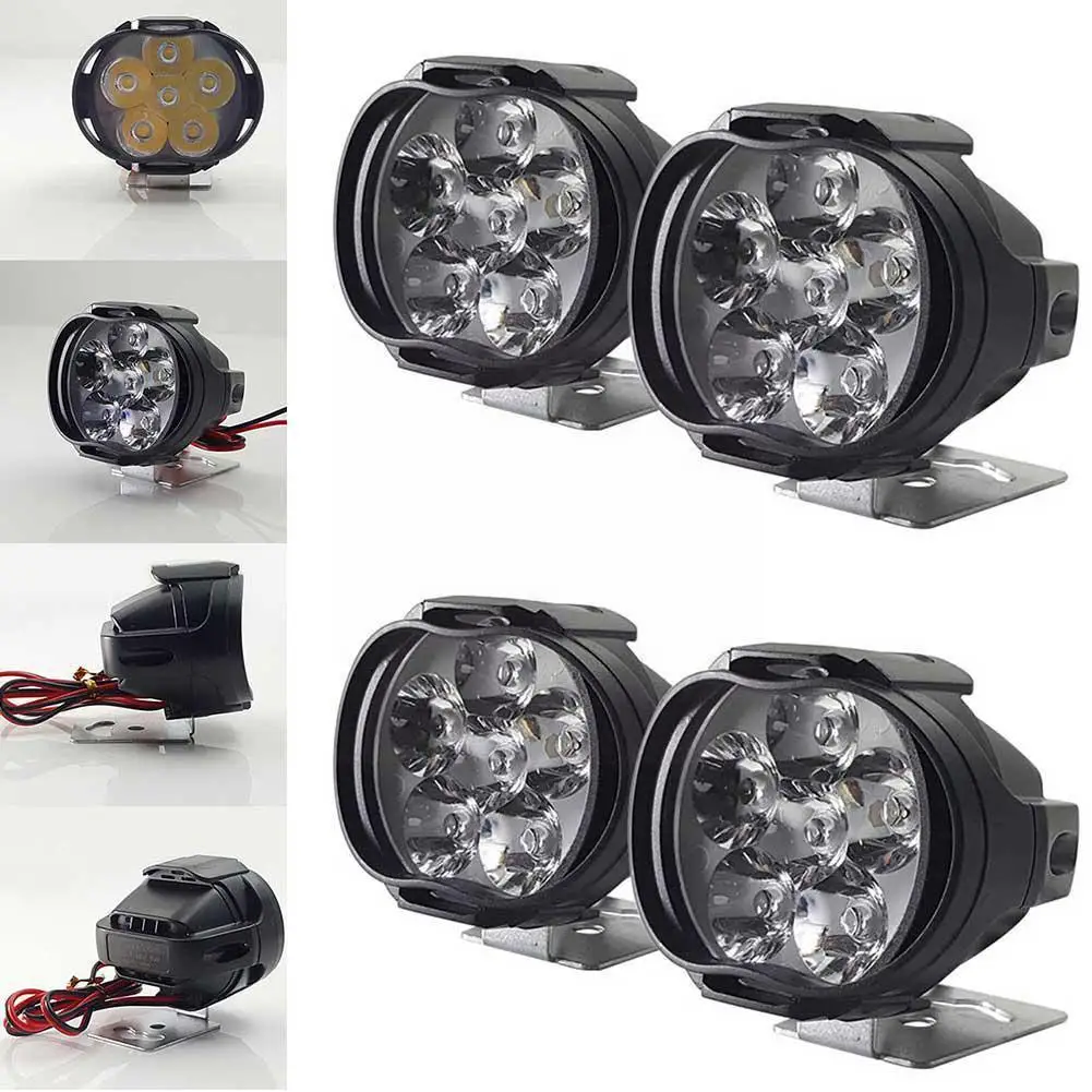 

High Quality Car Motorcycle 8W 6LED Headlight Headlamp For Motorcycle Driving Fog Bulb E-bike Light Light Car R4T3